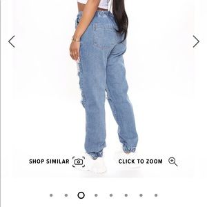 Ripped denim joggers